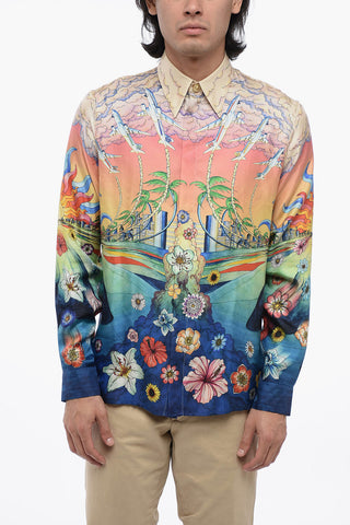 Printed Silk Long Sleeved Shirt