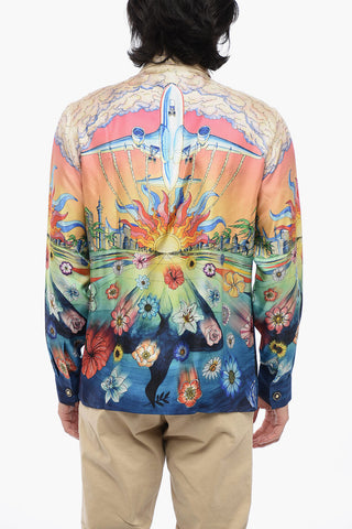 Printed Silk Long Sleeved Shirt