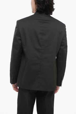 3-Button Cotton-Blend Suit with Flap Pockets