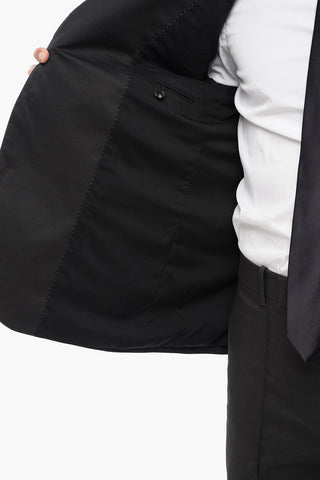 3-Button Cotton-Blend Suit with Flap Pockets