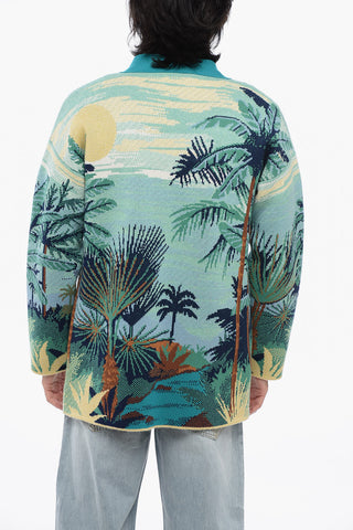 Wool Cardigan SNACTUARY With Palm Embroidery