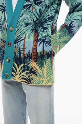 Wool Cardigan SNACTUARY With Palm Embroidery