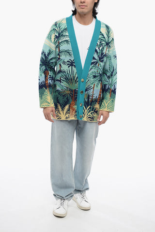 Wool Cardigan SNACTUARY With Palm Embroidery