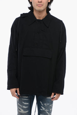 Anorak‑Pullover aus Wolle mit Gürtel und Polokragen