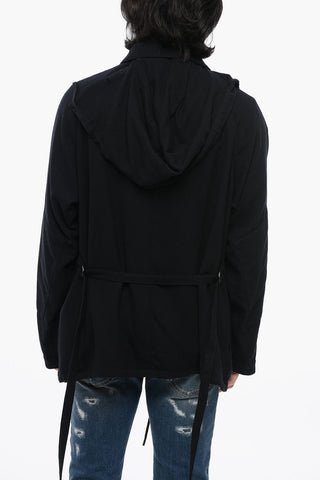 Anorak‑Pullover aus Wolle mit Gürtel und Polokragen