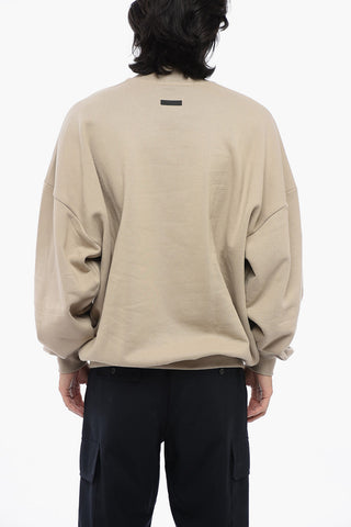 Solid Color ETERNAL Crew-neck Sweathirt with Embossed Detail