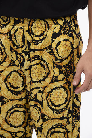 Pantaloni in Seta con Stampa Barocco