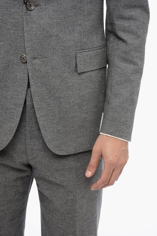 CC COLLECTION Side Vents Notch Lapel 2-Button Suit With Plain Hems