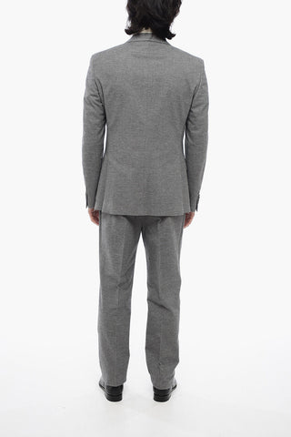 CC COLLECTION Side Vents Notch Lapel 2-Button Suit With Plain Hems