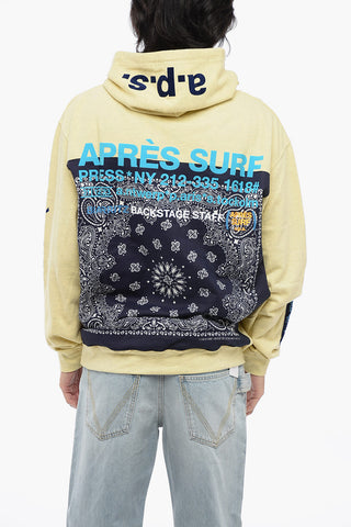 Fleeced Cotton Hoodie with Bandana Motif