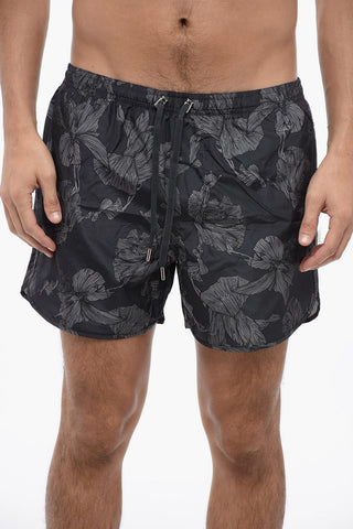 Nylon Boxer Swim Trunks BOLD FLOWERS