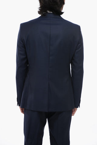 Virgin Wool 1-Button Suit With Peak Lapel