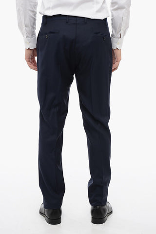 Virgin Wool 1-Button Suit With Peak Lapel