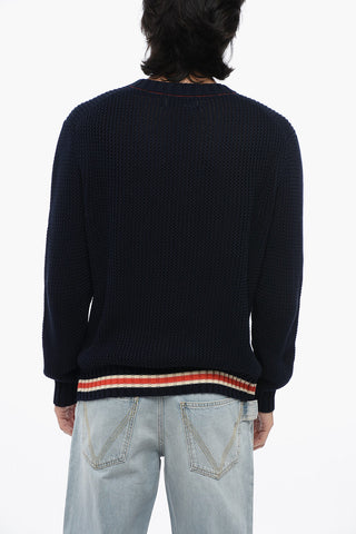 Maglia in Cotone Intrecciato con Scollo a V
