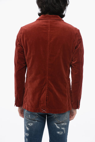 ATA Blazer in Velour con Tasche a Toppa