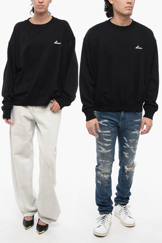 Oversized Cotton OLD SCHOOL Crew-neck UNISEX Sweatshirt