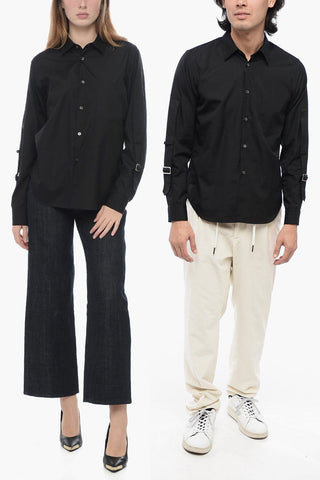 BLACK Camicia UNISEX in Cotone con Dettaglio Fibbie
