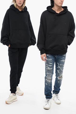 Brushed Cotton UNISEX Hoodie with Contrasting Logo Patch