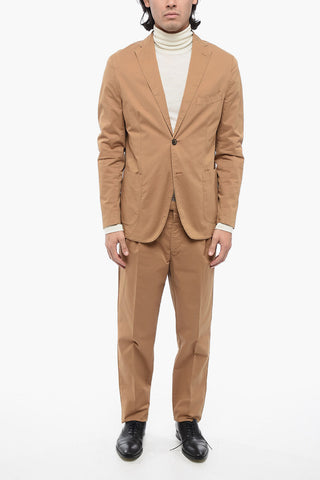 CC COLLECTION Stretch Cotton Side Vents Notch Lapel 2-Button Suit