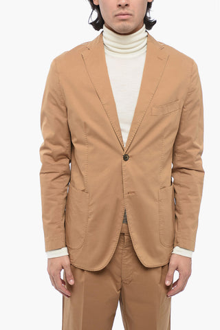 CC COLLECTION Stretch Cotton Side Vents Notch Lapel 2-Button Suit