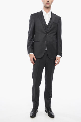 Three-Piece Suit with Waistcoat CERIM.ACADEMY Single Vent Pointed Lapel