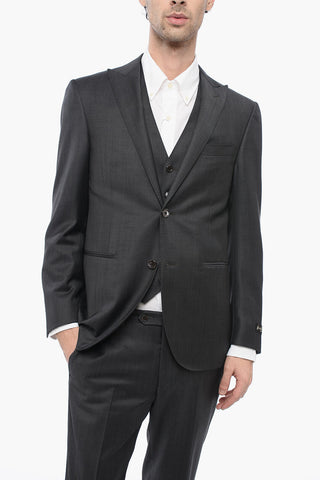 Three-Piece Suit with Waistcoat CERIM.ACADEMY Single Vent Pointed Lapel