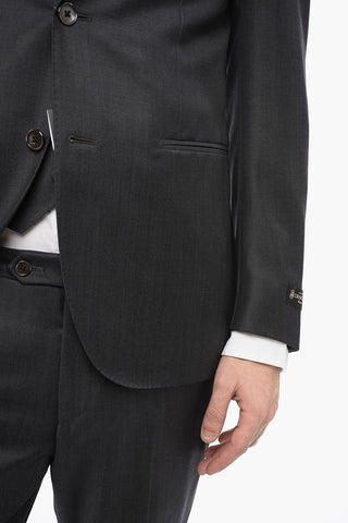 Three-Piece Suit with Waistcoat CERIM.ACADEMY Single Vent Pointed Lapel