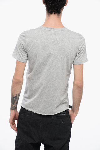 Solid Color Crew-neck T-Shirt with Printed Logo