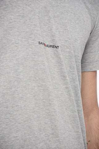 Solid Color Crew-neck T-Shirt with Printed Logo