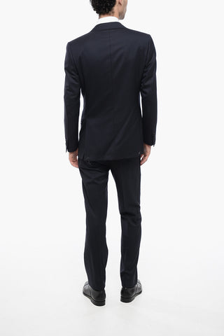 Three-Piece Virgin Wool Suit With Waistcoat And Two Vents