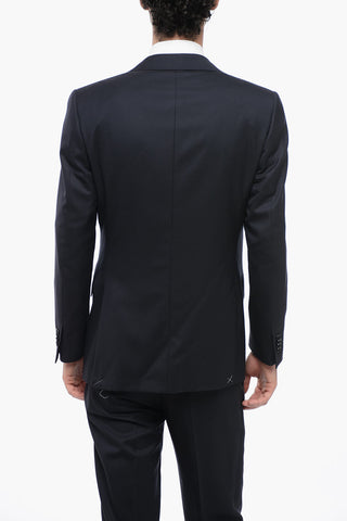 Three-Piece Virgin Wool Suit With Waistcoat And Two Vents
