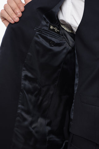 Three-Piece Virgin Wool Suit With Waistcoat And Two Vents