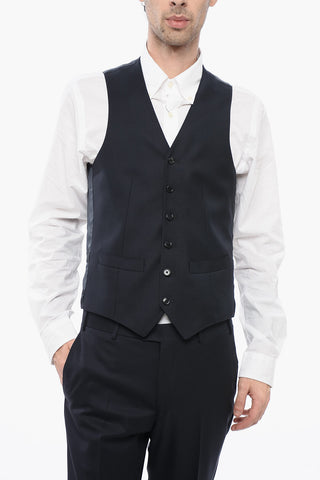 Three-Piece Virgin Wool Suit With Waistcoat And Two Vents
