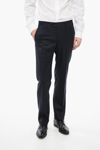 Three-Piece Virgin Wool Suit With Waistcoat And Two Vents