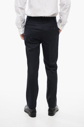 Three-Piece Virgin Wool Suit With Waistcoat And Two Vents