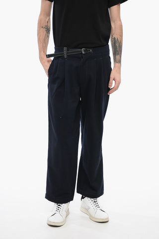 MAISON KITSUNE Double-Pleat Pants with Industrial Belt