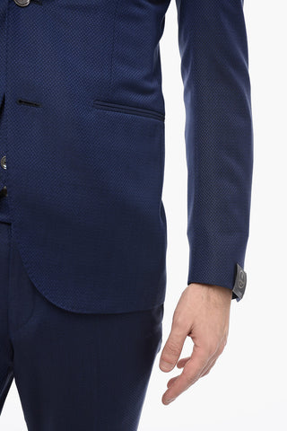 Abito Tre Pezzi con Gilet in Lana Vergine Revers a Lancia