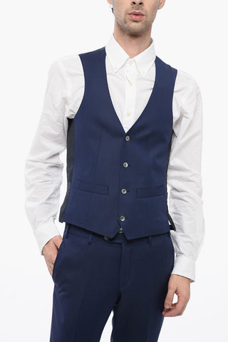 Abito Tre Pezzi con Gilet in Lana Vergine Revers a Lancia