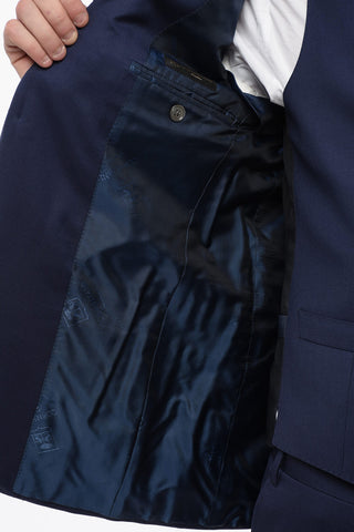 Virgin Wool and Silk 3-Button Suit With peak lapel