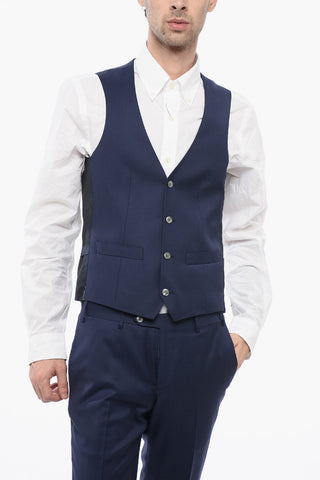 Virgin Wool and Silk 3-Button Suit With peak lapel