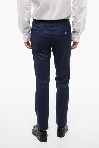 Virgin Wool and Silk 3-Button Suit With peak lapel