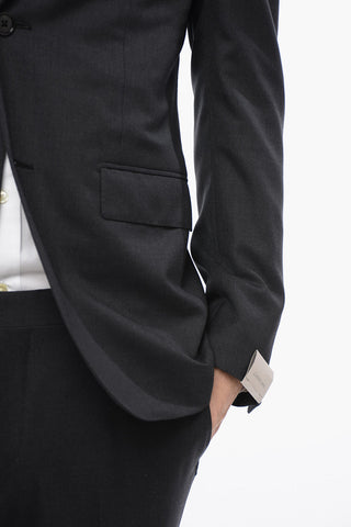 Virgin Wool Side Vents Notch Lapel 2-Button Suit