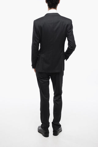 Virgin Wool Side Vents Notch Lapel 2-Button Suit
