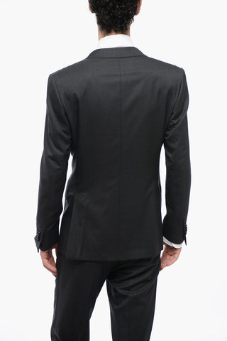 Virgin Wool Side Vents Notch Lapel 2-Button Suit
