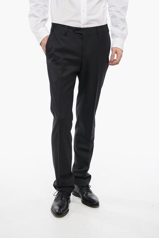 Virgin Wool Side Vents Notch Lapel 2-Button Suit