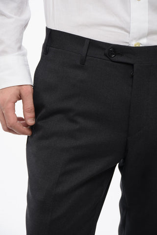 Virgin Wool Side Vents Notch Lapel 2-Button Suit