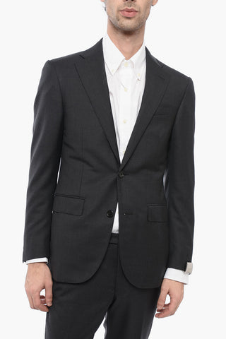 Virgin Wool Side Vents Notch Lapel ACADEMY 2-Button Suit