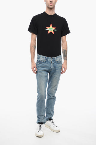 Jeans BROTHER Stonewashed con Bottone Logato 16cm