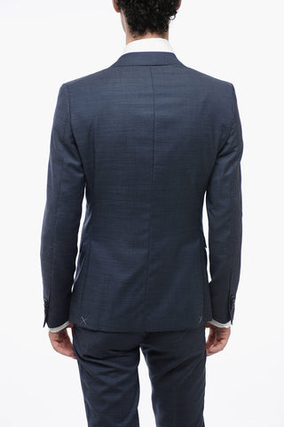 CC COLLECTION Abito a 2 Bottoni in Lana Vergine Con Due Spacchi