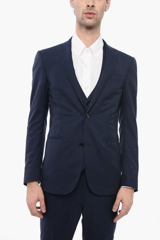 Wool Side Vents 3 Piece Waistcoat Suit